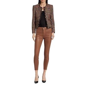 L’Agence Margot High Rise Coated Skinny Ankle Jeans Java Coated Size 25 /XXS